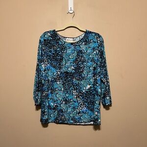 All Hours 3/4 Sleeve Print Top